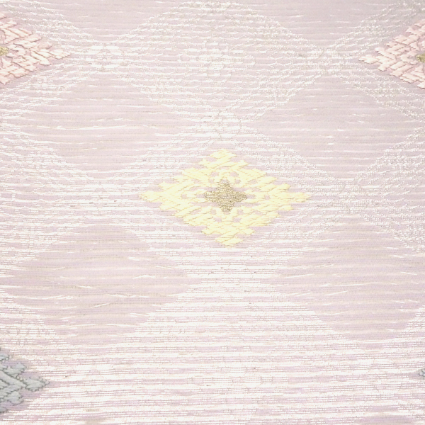 佐々木染織 夏帯 袋帯 薄赤紫 フォーマル 絽袋帯 礼装用 西陣織 菱 正絹［36,300円］ 枚目