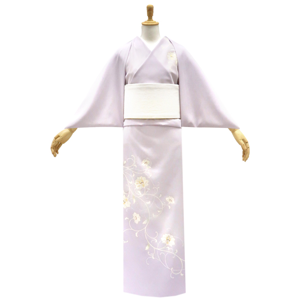 吉澤の友禅 絽夏付下訪問着 正絹 牡丹唐草 薄紫［187,000円］ 枚目