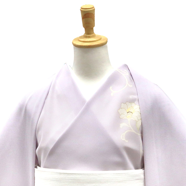吉澤の友禅 絽夏付下訪問着 正絹 牡丹唐草 薄紫［187,000円］ 枚目