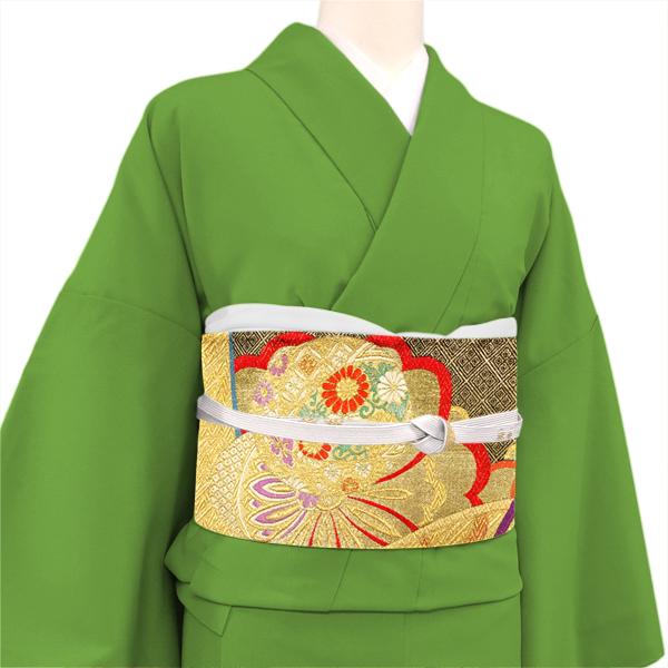 廣部商事 振袖用袋帯 西陣織 絹 毬 桜 菊 金 黒［35,200円］ 枚目