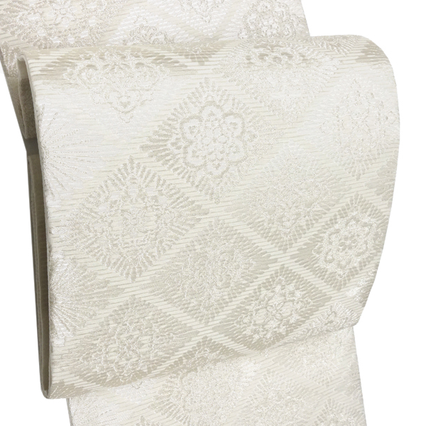 佐々木染織 夏袋帯 西陣織 絹 菱 白［36,300円］ 枚目