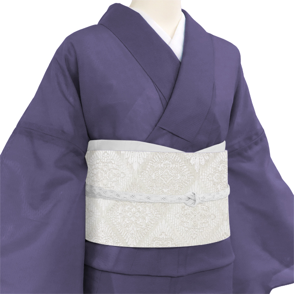 佐々木染織 夏袋帯 西陣織 絹 菱 白［36,300円］ 枚目