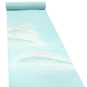 吉澤の友禅 絽夏付下訪問着 京友禅染め 正絹 網干 秋草 流水［187,000円］