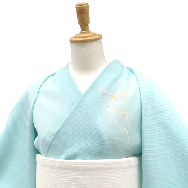 吉澤の友禅 絽夏付下訪問着 京友禅染め 正絹 網干 秋草 流水［187,000円］ 枚目
