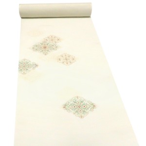 吉澤の友禅 絽夏付下訪問着 京友禅染め 正絹 花菱 オフホワイト アイボリー［187,000円］