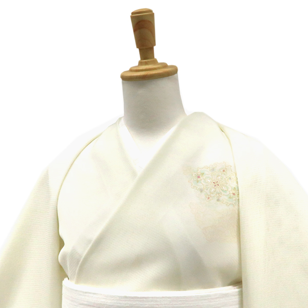 吉澤の友禅 絽夏付下訪問着 京友禅染め 正絹 花菱 オフホワイト アイボリー［187,000円］ 枚目