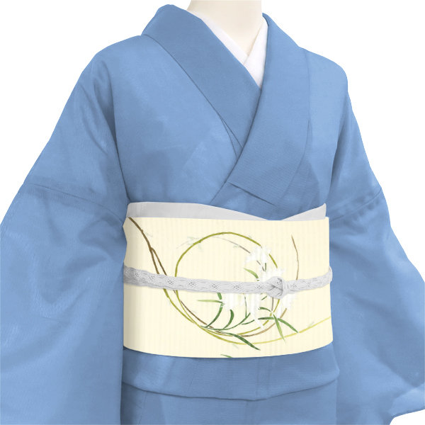 一富司 夏名古屋帯 京友禅 サギソウ 鷺草 ベージュ［176,000円］ 枚目