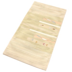 絽綴れ八寸名古屋帯 絹 横段 幾何学文様 ベージュ［14,300円］