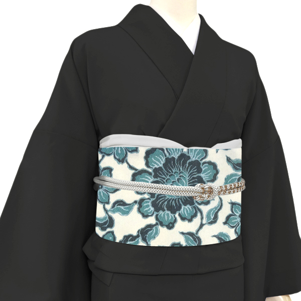 JAPAN MODE 夏京袋帯 正絹 牡丹唐草 花唐草 白［66,000円］ 枚目