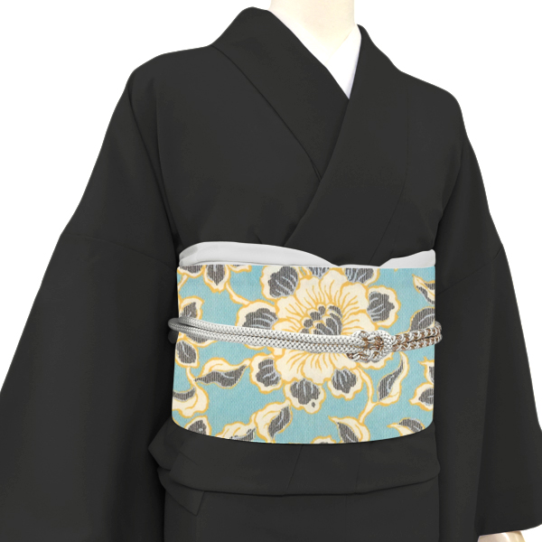 JAPAN MODE 夏京袋帯 正絹 牡丹唐草 花唐草 水色［66,000円］ 枚目