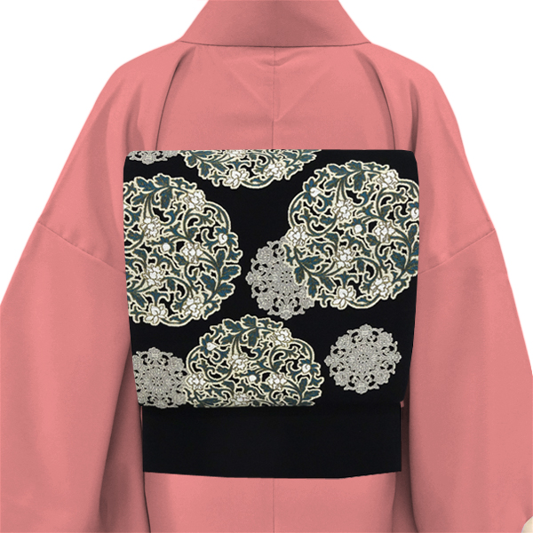 西陣志美津 京袋帯 絹 花唐草 華文 黒［82,500円］ 枚目