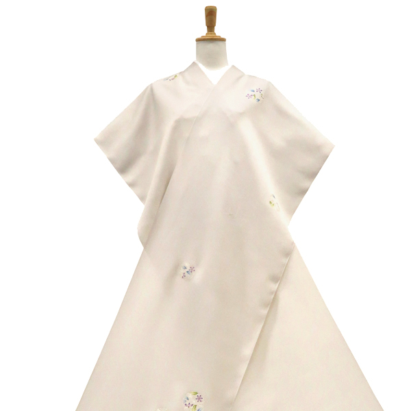 三季涼 夏小紋 スリーシーズン 正絹 花の丸 グレーベージュ 灰白色［165,000円］ 枚目