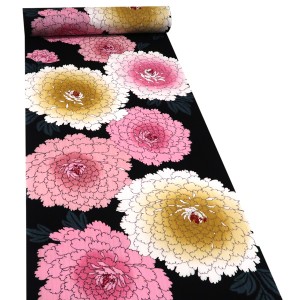 浴衣 綿 牡丹 黒［20,900円］