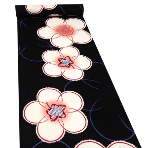 九重×中村里砂 浴衣 綿 梅 裏梅 黒［17,600円］