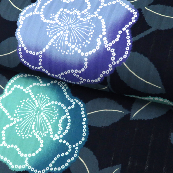 九重×中村里砂 浴衣 綿 花 濃紺［17,600円］ 枚目