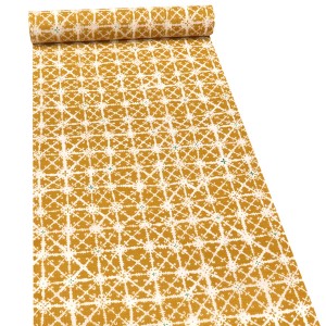 浴衣 綿紅梅 格子 襷文 辛子色［26,400円］