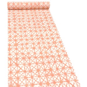 浴衣 綿紅梅 格子 襷文 白×オレンジピンク［26,400円］