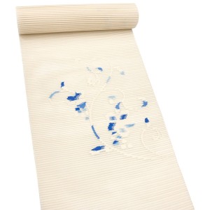 河本企画 絽綴れ八寸名古屋帯 葡萄唐草 生成り 練色［41,800円］