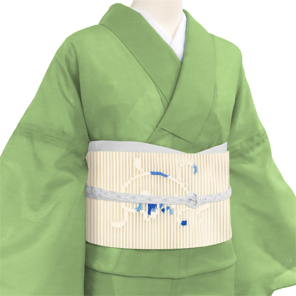 河本企画 絽綴れ八寸名古屋帯 葡萄唐草 生成り 練色［41,800円］ 枚目