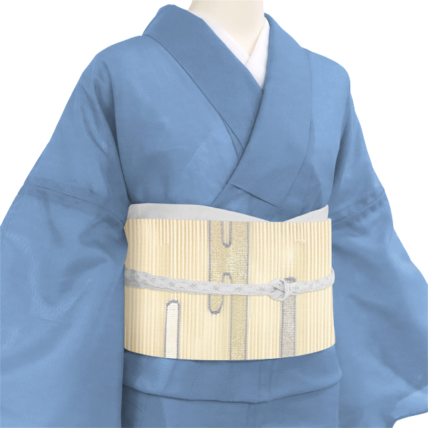 絽綴れ八寸名古屋帯 手織 エ霞 生成り［41,800円］ 枚目