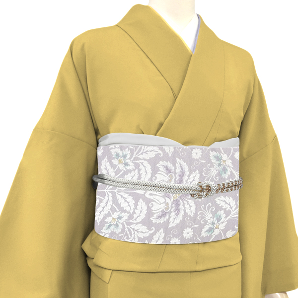 弥栄織物 名古屋帯 西陣織 絹 スリーシーズン帯 唐花 唐草 薄紫［34,100円］ 枚目