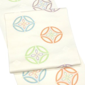 都（みやこ） 名古屋帯 西陣織 正絹 七宝 白［79,200円］