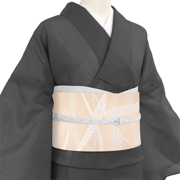 京都イシハラ 夏袋帯 西陣織 絹 笹 流水 薄ピンク［35,200円］ 枚目