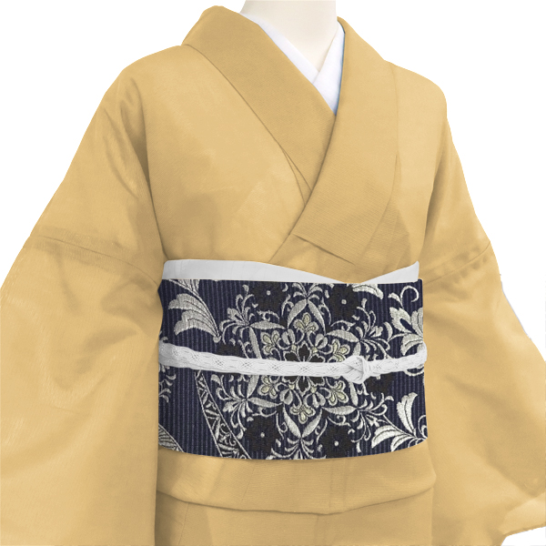 樹織物 夏袋帯 西陣織 絹 華文 唐草 紺［44,000円］ 枚目
