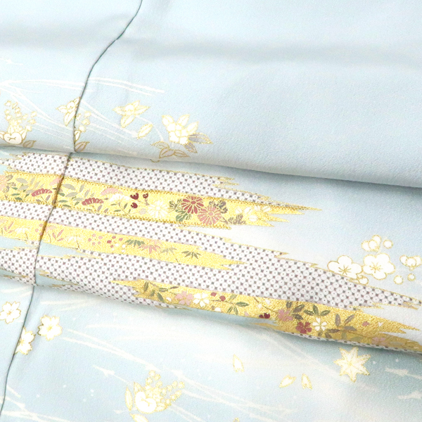 吉澤の友禅  訪問着 刷毛目 吹き寄せ 水色［286,000円］ 枚目
