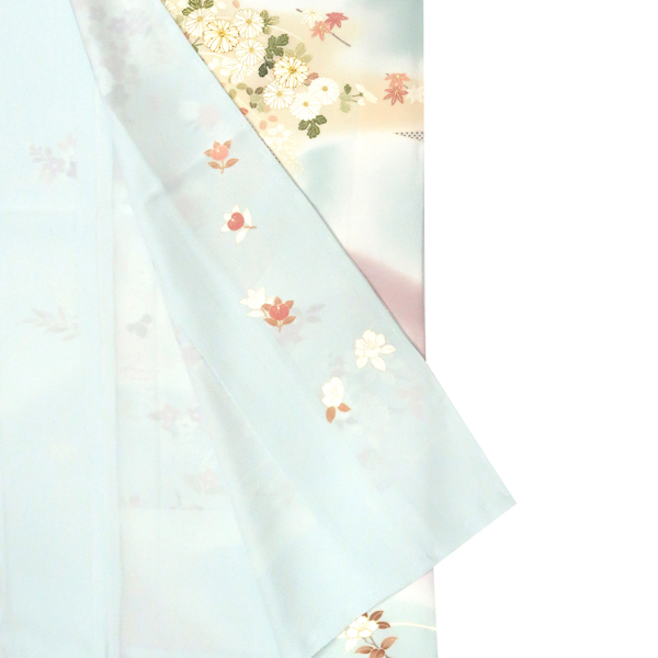吉澤の友禅  訪問着 四季花 菊 蔦 雲 流水 疋田 水色［242,000円］ 枚目