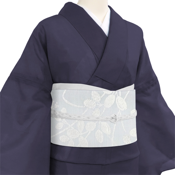 京都イシハラ 夏袋帯 西陣織 絹 萩 ブルーグレー［35,200円］ 枚目