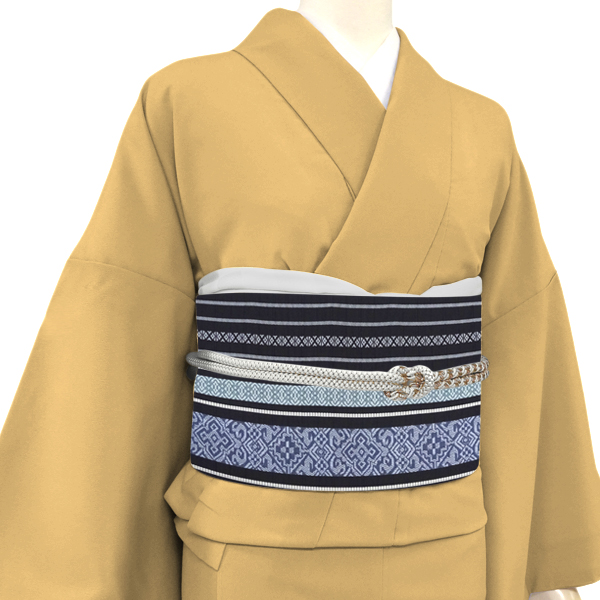 森博多織 博多帯 正絹 縞 間道 黒［69,300円］ 枚目