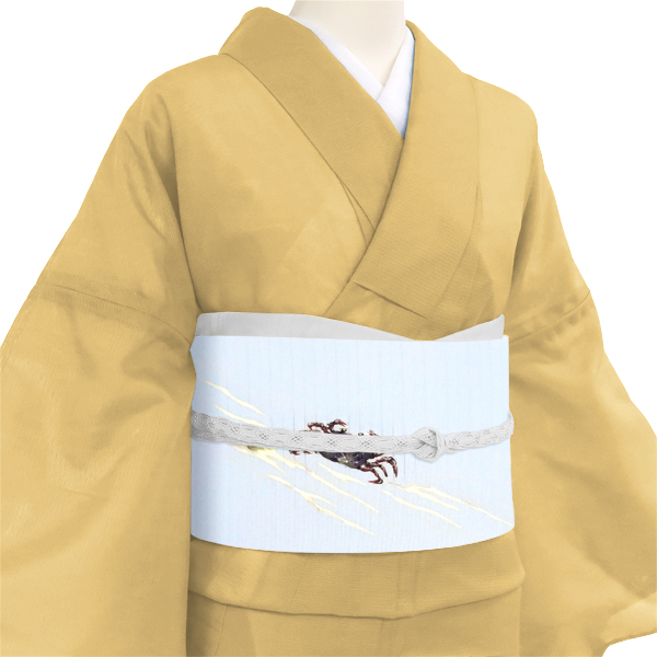 秀美 夏名古屋帯 蟹 水色 ブルーグレー［66,000円］ 枚目