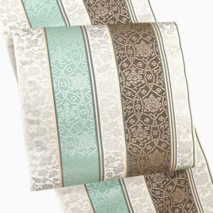 森博多織 博多帯 正絹 縞 間道 白［69,300円］