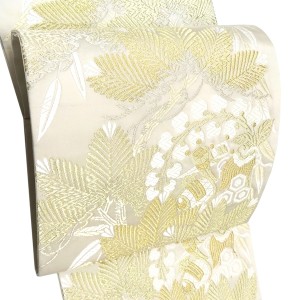 都（みやこ）袋帯 唐織 松風林宝文 松 桐 宝尽くし 白×金［176,000円］