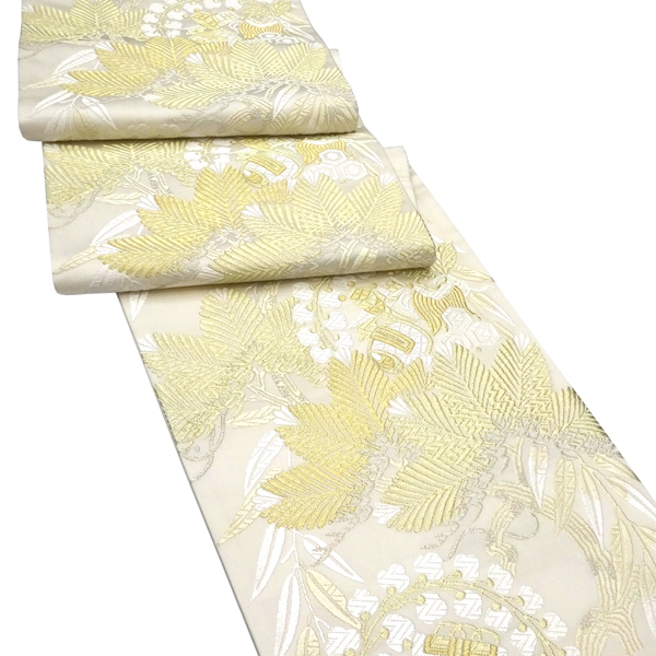 都（みやこ）袋帯 唐織 松風林宝文 松 桐 宝尽くし 白×金［176,000円］ 枚目