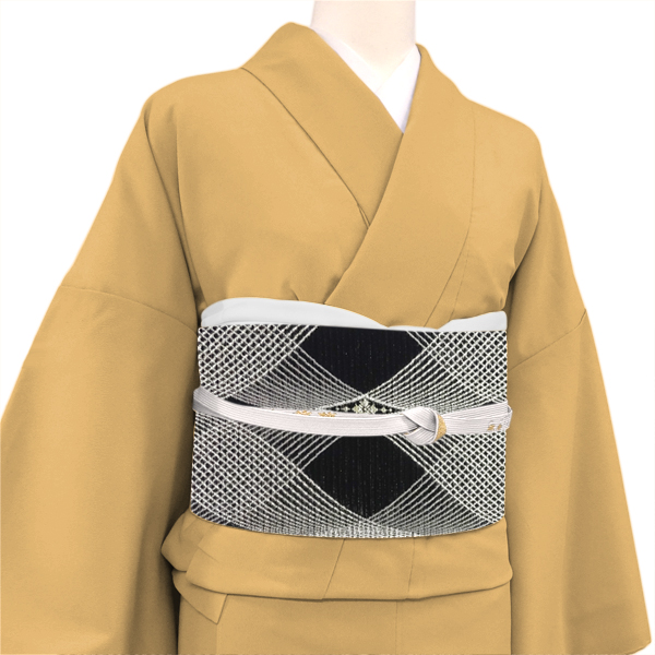 袋帯 フォーシーズン 絹 幾何学文様 黒［48,400円］ 枚目