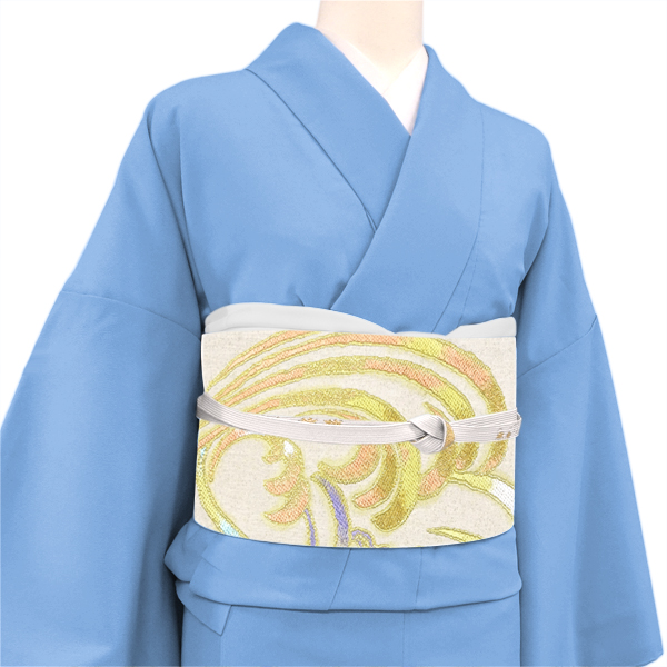 まいづる 袋帯 西陣織 絹 波涛流麗文 生成り色［132,000円］ 枚目