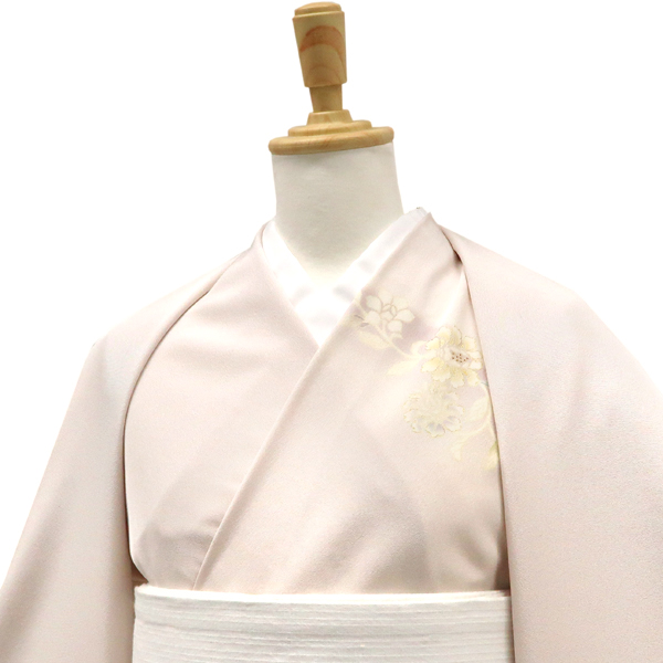 吉澤の友禅 付下 訪問着 正絹 牡丹唐草 薄ピンク 灰桜色［220,000円］ 枚目