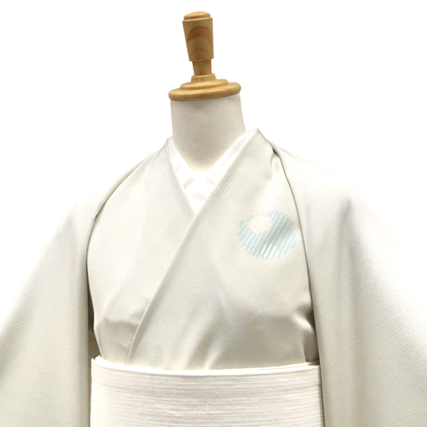 吉澤の友禅 付下 訪問着 正絹 丸文 幾何学文様 ライトグレー［220,000円］ 枚目