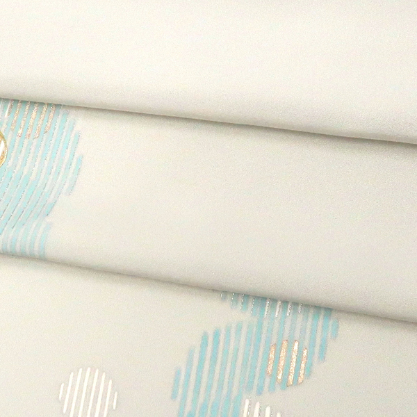 吉澤の友禅 付下 訪問着 正絹 丸文 幾何学文様 ライトグレー［220,000円］ 枚目