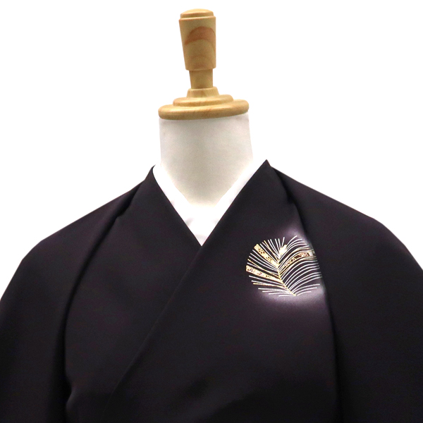 吉澤の友禅 付下 訪問着 正絹 松 丸文 黒紫色［187,000円］ 枚目