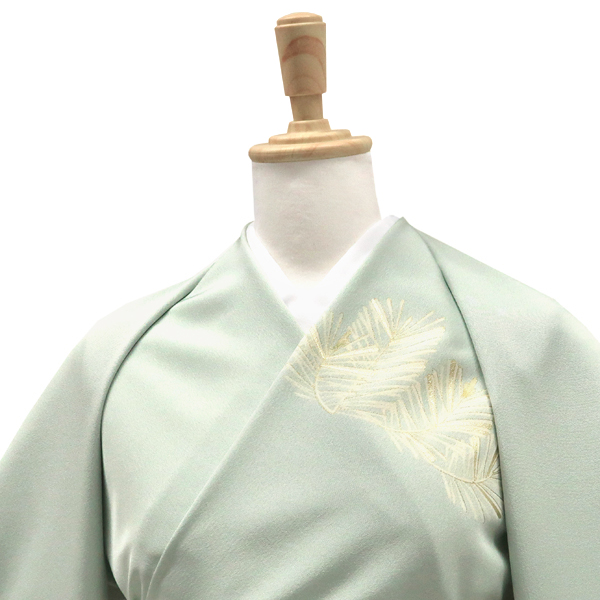 吉澤の友禅 付下 訪問着 正絹 松 薄緑色［209,000円］ 枚目