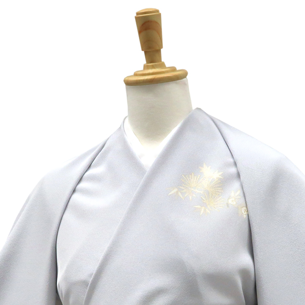 吉澤の友禅 付下 訪問着 正絹 松 竹 橘 楓 ライトグレー［220,000円］ 枚目