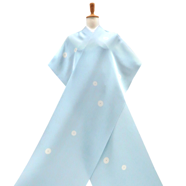 一富司 小紋 正絹 菊 丸文 水色[198,000円] 枚目