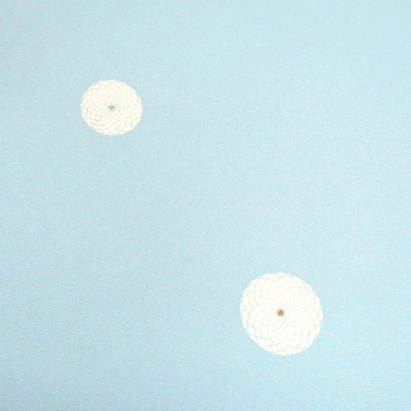 一富司 小紋 正絹 菊 丸文 水色[198,000円] 枚目