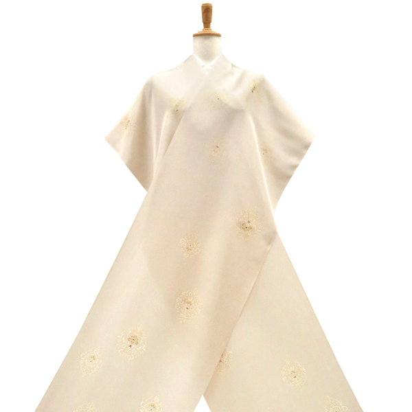 吉澤の友禅 小紋 正絹 菱 唐草 アラベスク ベージュ[165,000円] 枚目