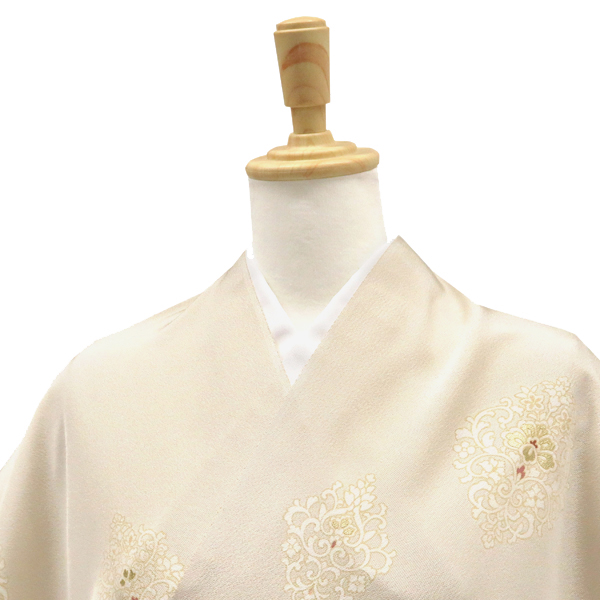 吉澤の友禅 小紋 正絹 菱 唐草 アラベスク ベージュ[165,000円] 枚目