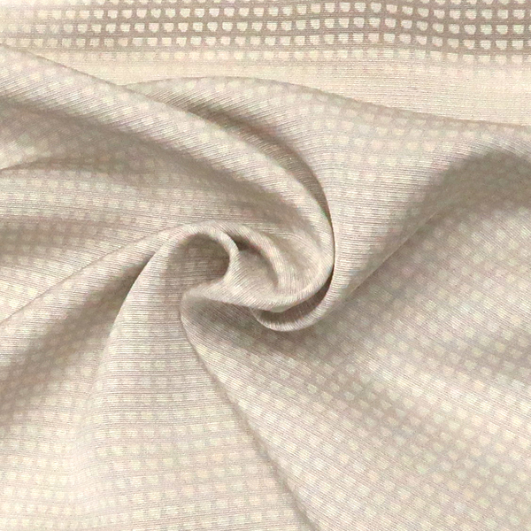 一富司 小紋 正絹 格子 刷毛目 ライトグレー[176,000円] 枚目