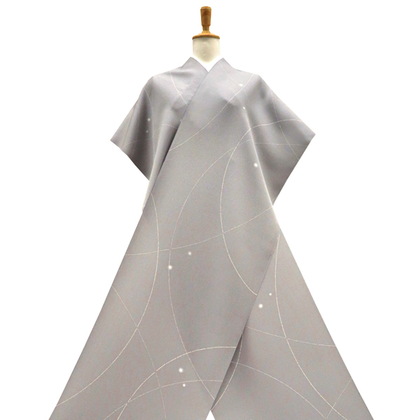 一富司 小紋 正絹 蛍ぼかし 線 グレー[198,000円] 枚目